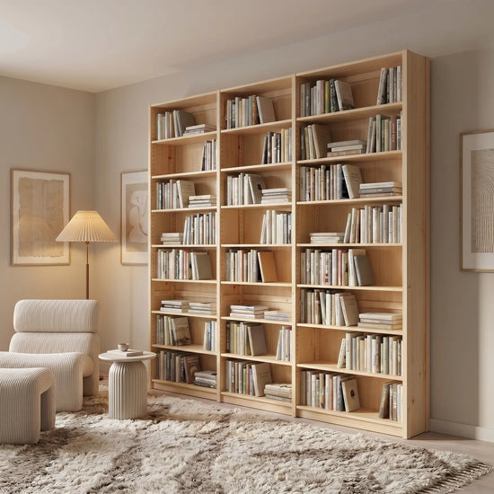 Geschlossenes Bücherregal | Lundia Original | Klar lackiert, sfeerbeeld perspectief