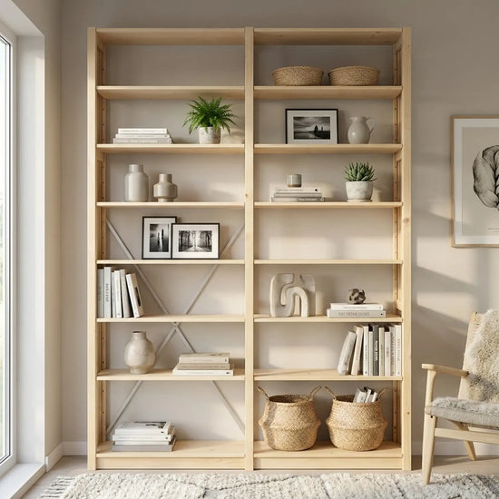 Bücherregal | Lundia Original | Klar lackiert Holz, sfeerbeeld vooraanzicht