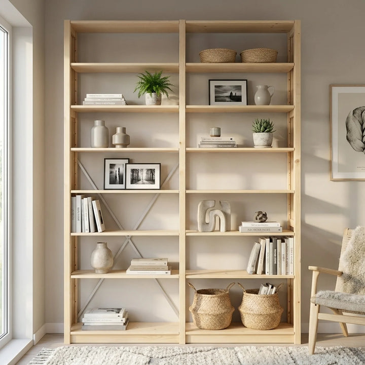 Bücherregal | Lundia Original | Klar lackiert Holz, sfeerbeeld vooraanzicht