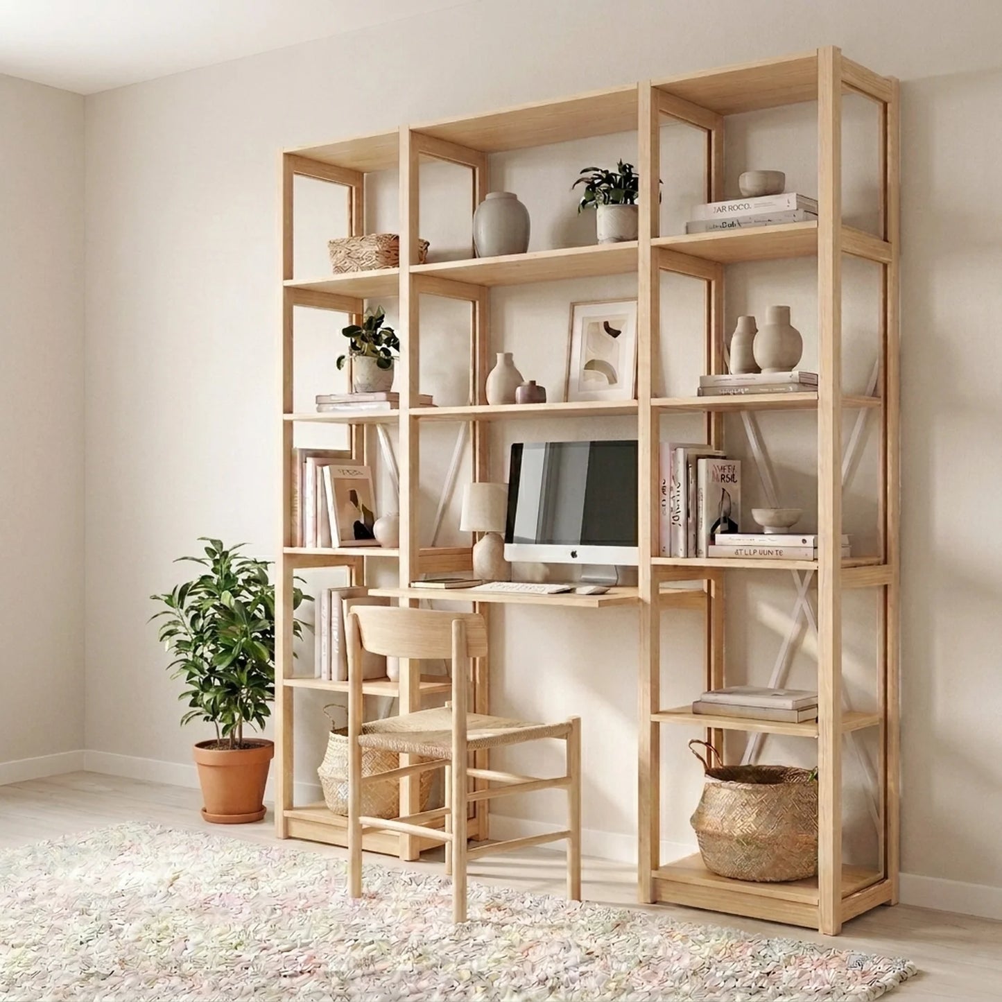 Büroschrank | Lundia Original | Klar lackiert, sfeerbeeld vooraanzicht