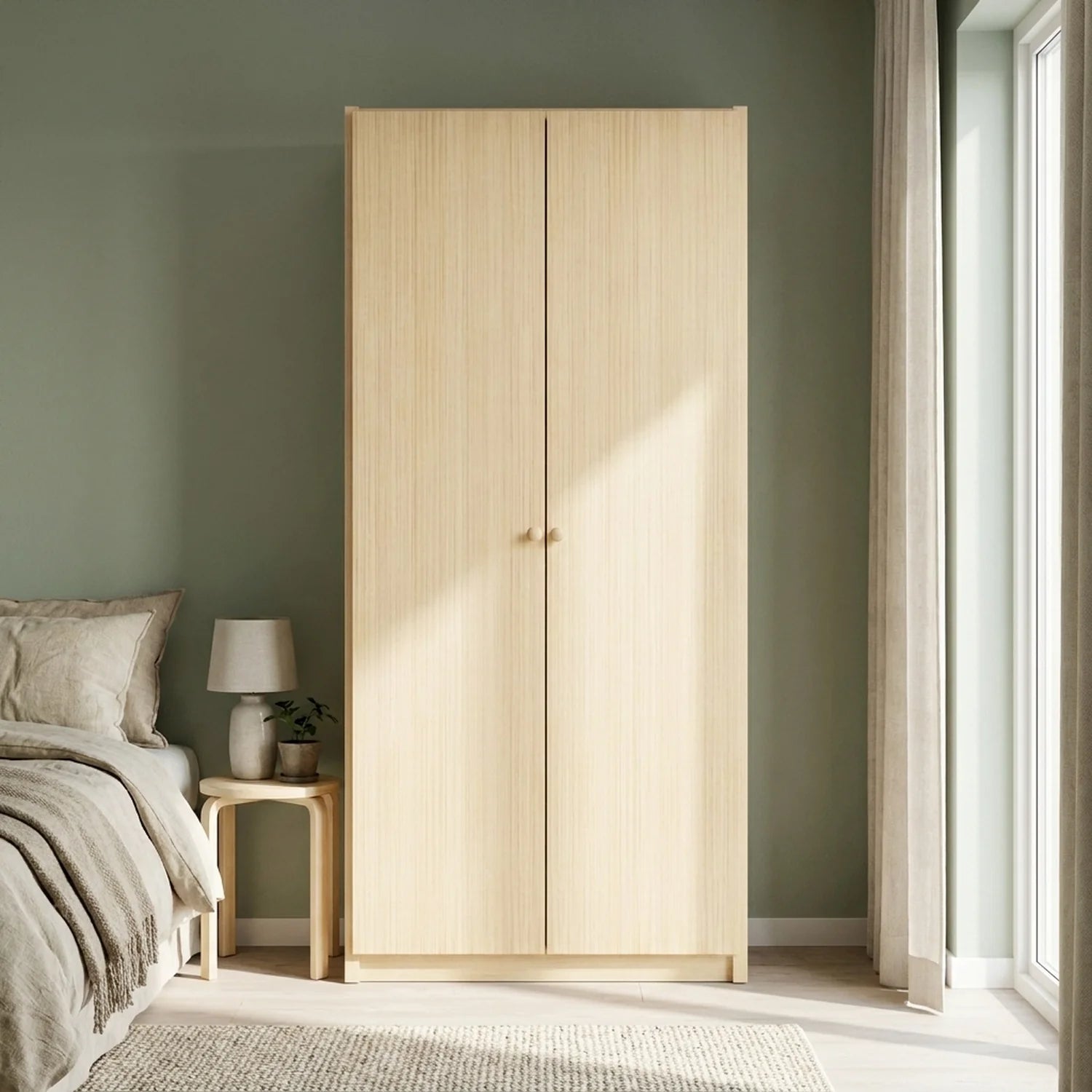 Kleiderschrank mit Türen | Lundia Original | Klar lackiertes Holz, sfeerbeeld vooraanzicht