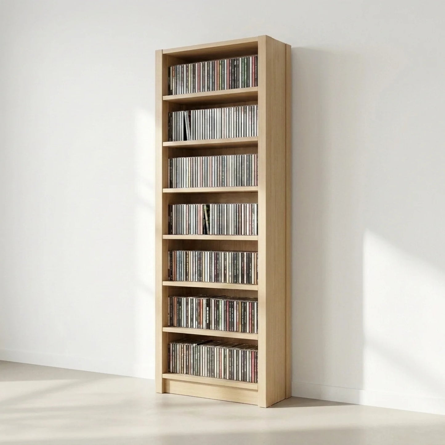 Schmaler CD-/DVD-Schrank | Lundia Original | Klar lackiertes Holz, sfeerbeeld vooraanzicht