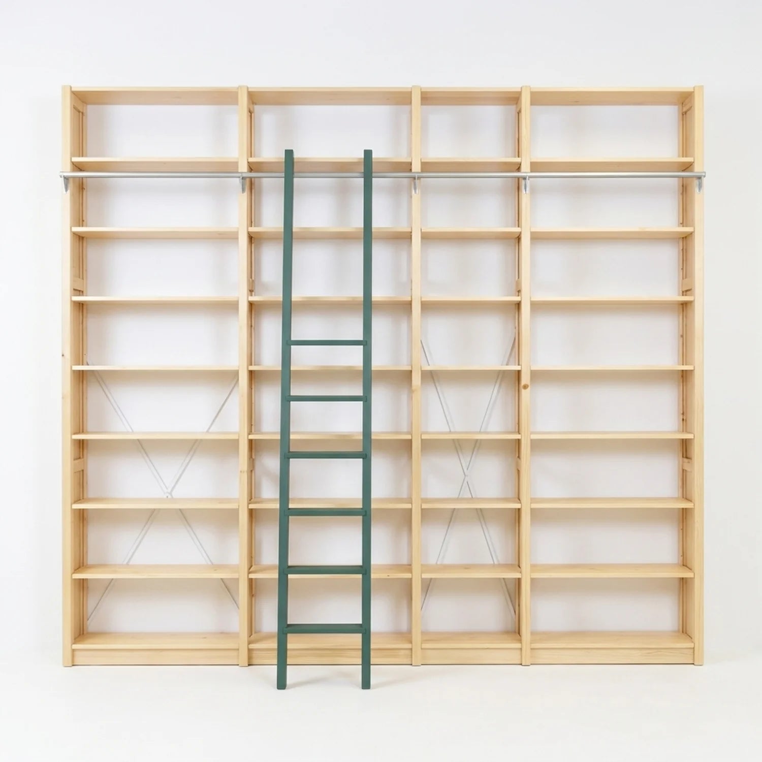 Bücherregal mit Treppe | Lundia Original | Klar lackiertes Holz, vooraanzicht