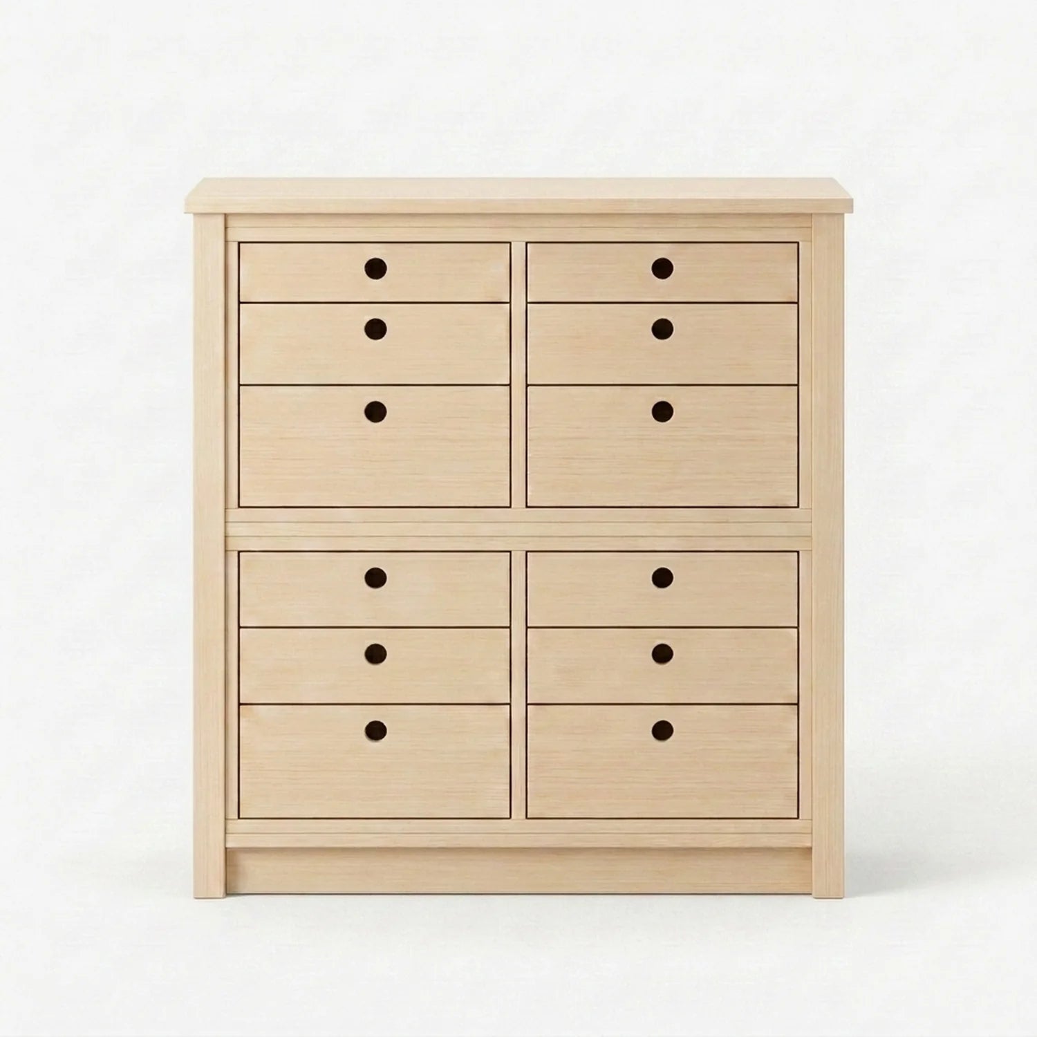 Hohe & schmale Kommode | Lundia Original | Klar lackiertes Holz, vooraanzicht