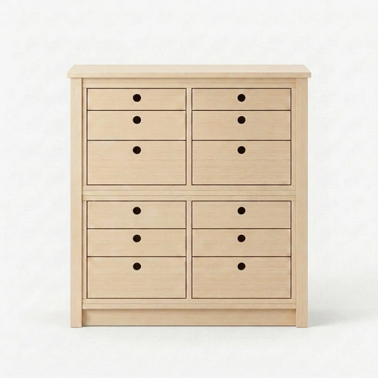 Hohe & schmale Kommode | Lundia Original | Klar lackiertes Holz, vooraanzicht