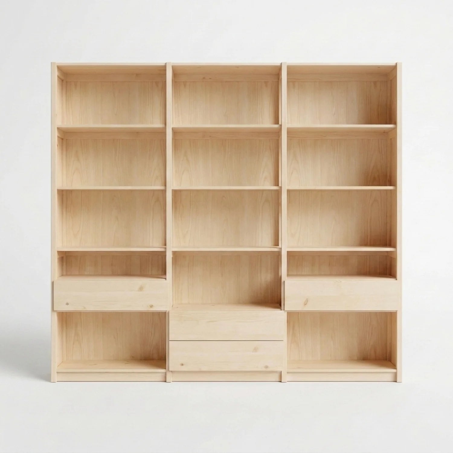 Wandkast mit Schubladen | Lundia Original | Klar lackiert Holz, vooraanzicht