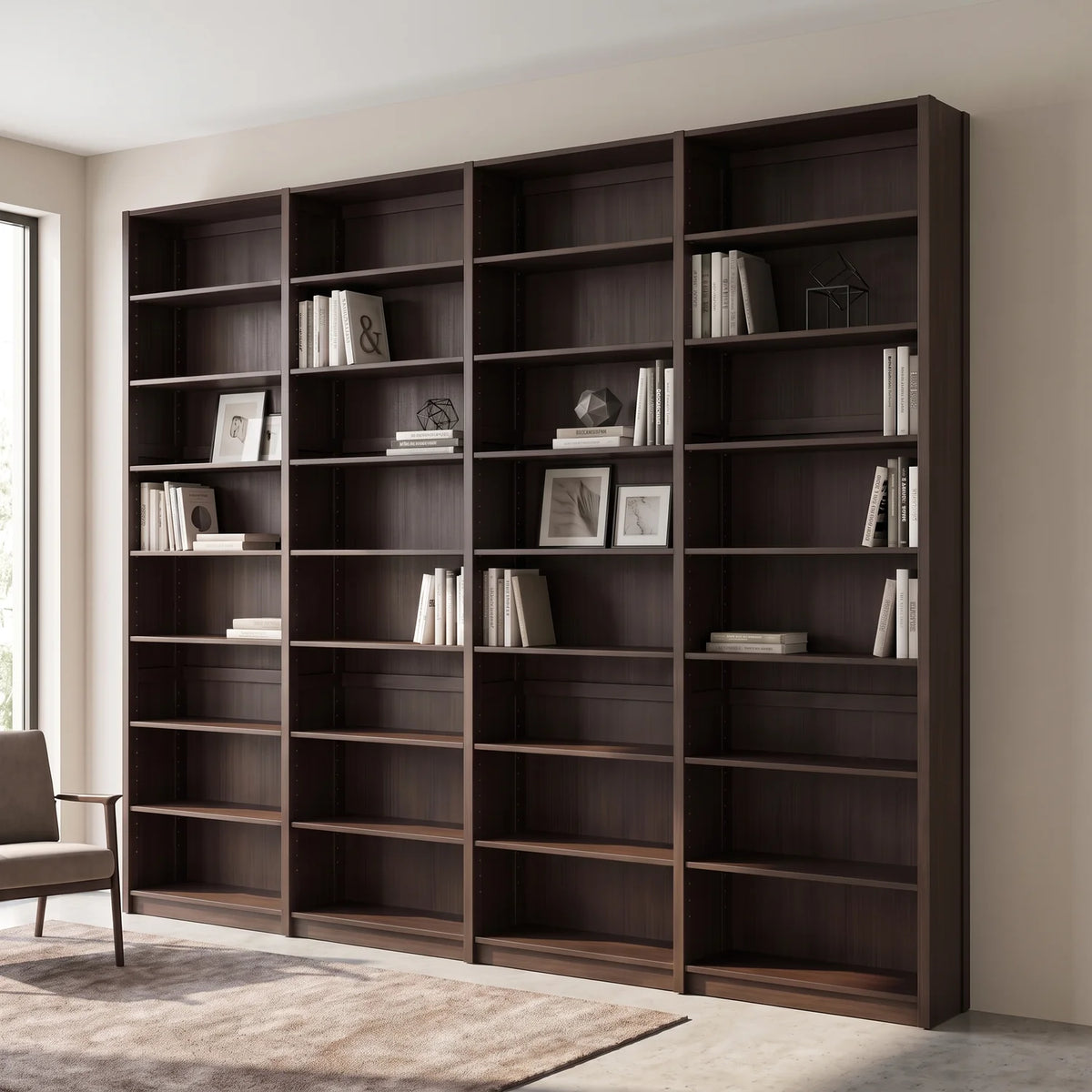 Großes modernes Bücherregal | Lundia Original | Schwarz, sfeerbeeld perspectief
