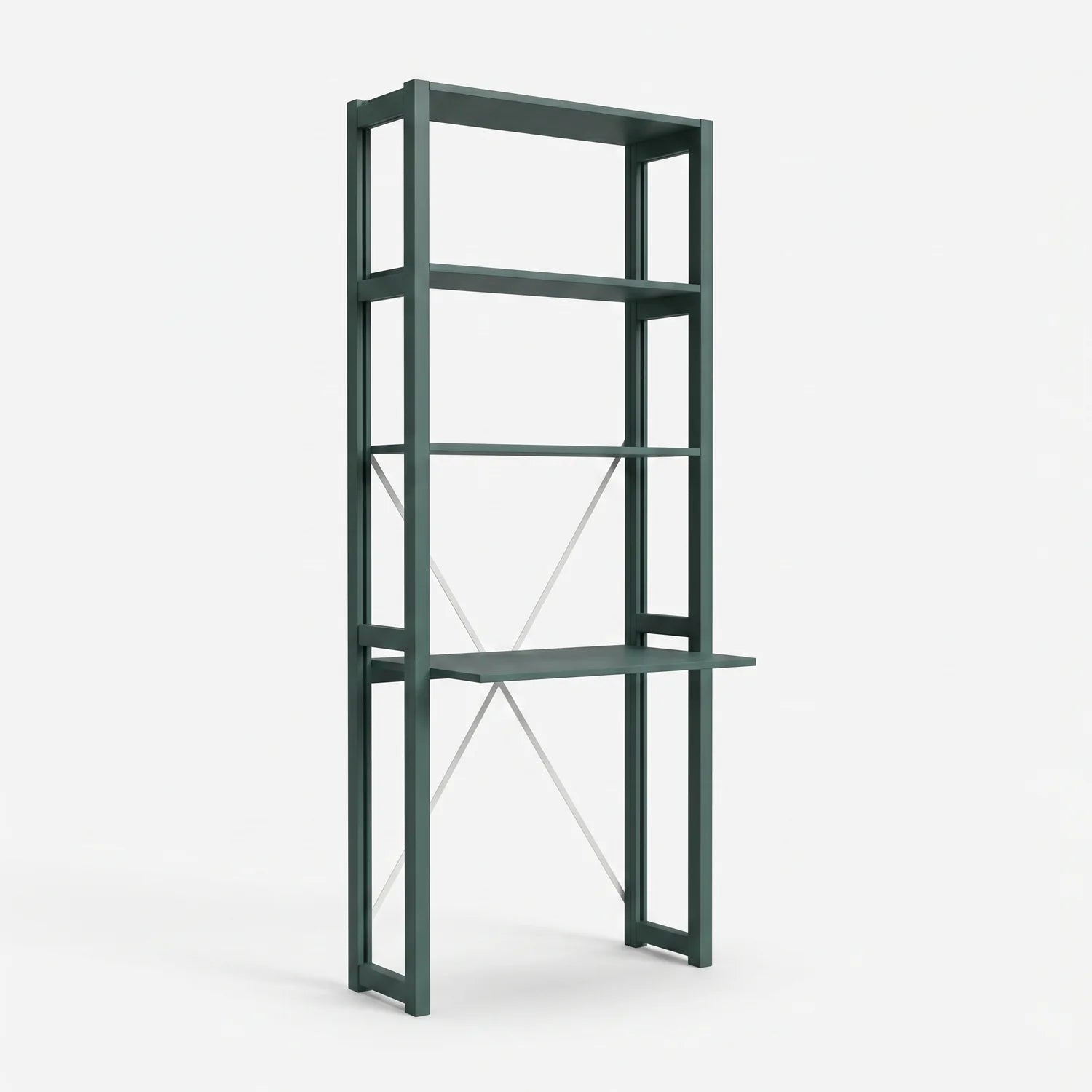Kompakter Büroschrank | Lundia Original | Tannengrün lackiert, perspectief