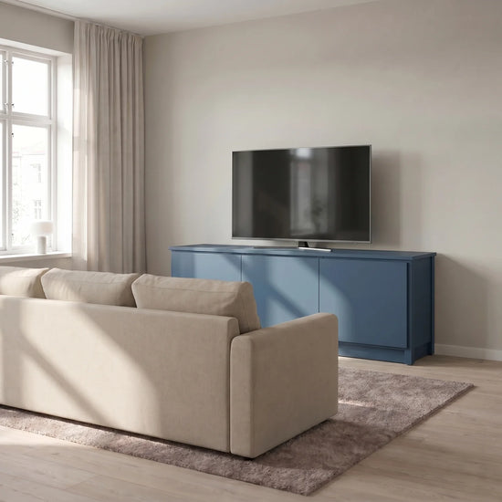 Niedriges Sideboard | Lundia Original | Hague blau, sfeerbeeld perspectief