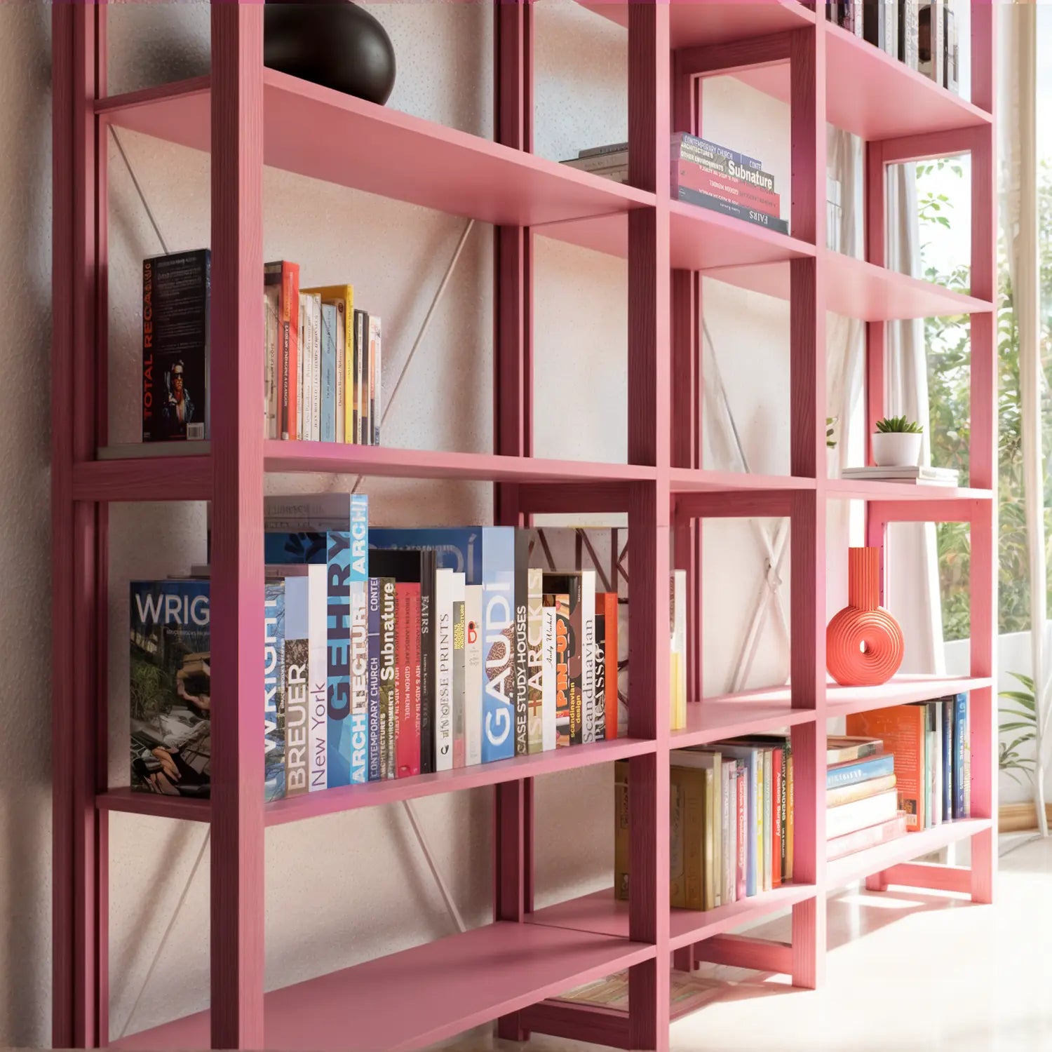 Offenes Bücherregal | Lundia Original | Hot pink, detail perspectief