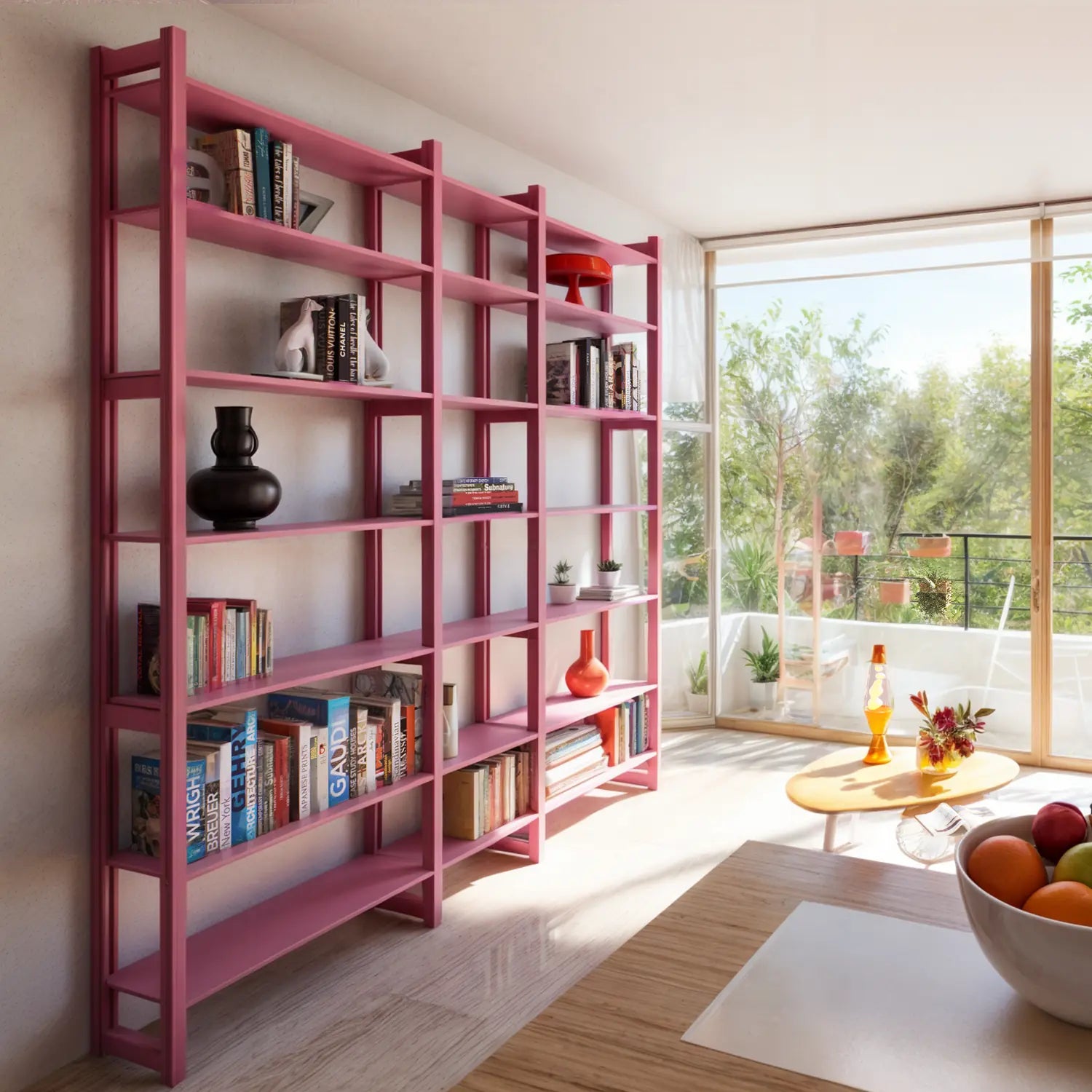 Offenes Bücherregal | Lundia Original | Hot pink, vooraanzicht sfeer
