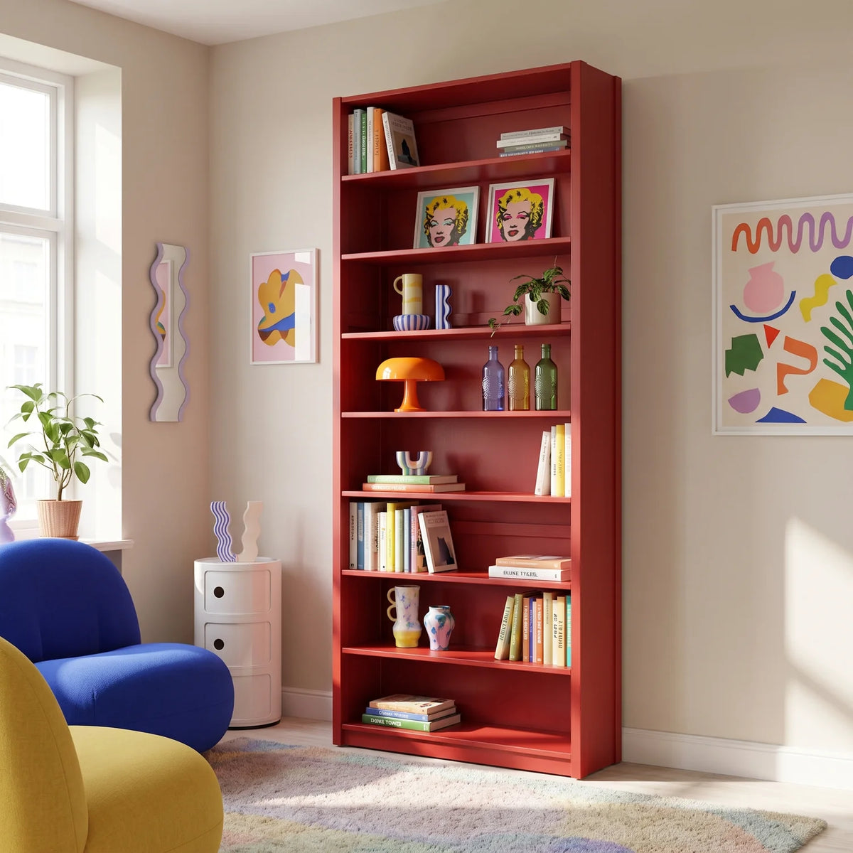 Bücherregal | Lundia Original | Kirsche rot, sfeerbeeld vooraanzicht