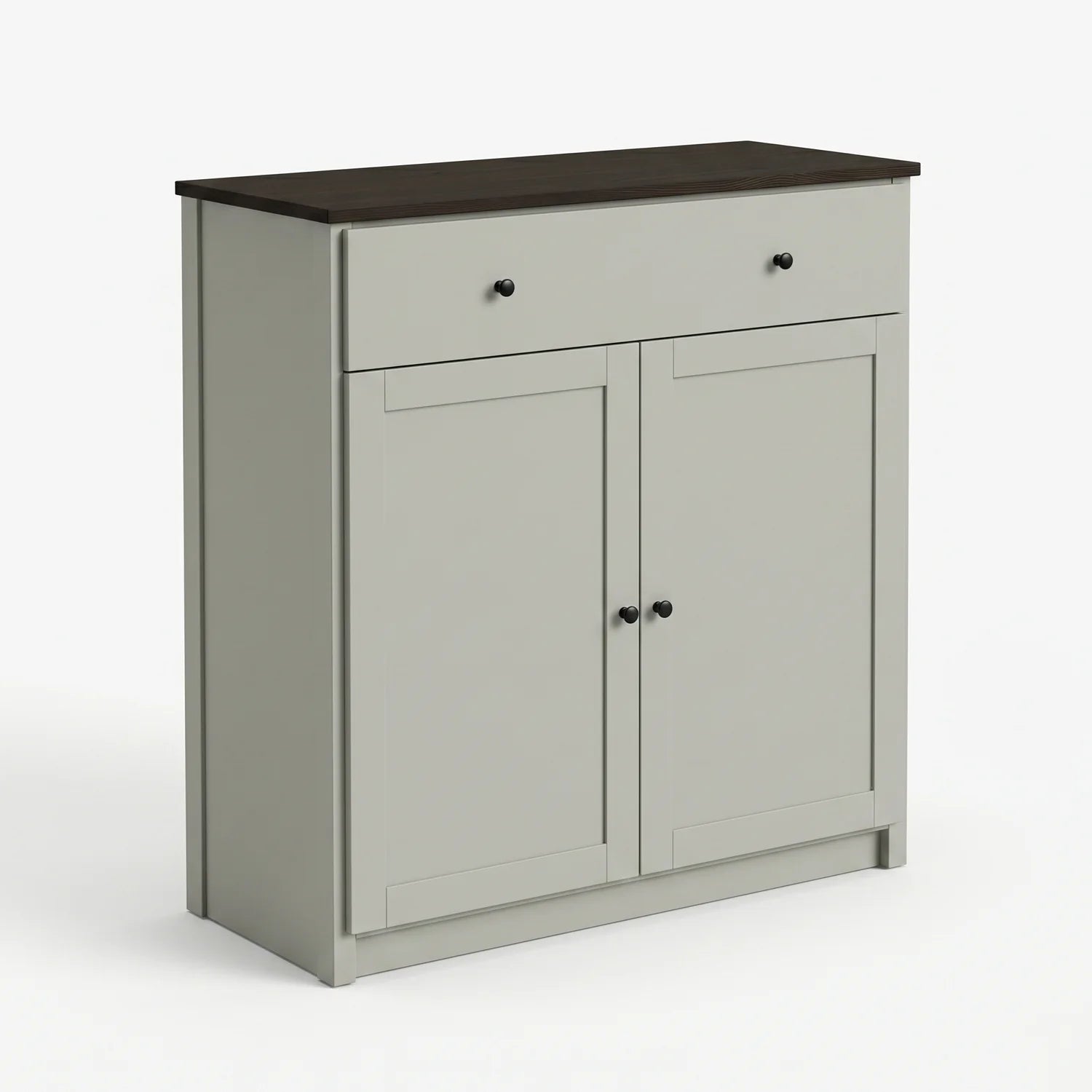 Sideboard mit Schublade und Türen | Lundia Original | Nebelgrau & Schwarz, perspectief
