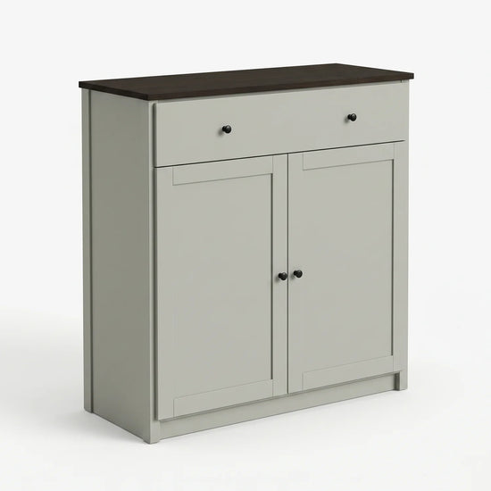 Sideboard mit Schublade und Türen | Lundia Original | Nebelgrau & Schwarz, perspectief