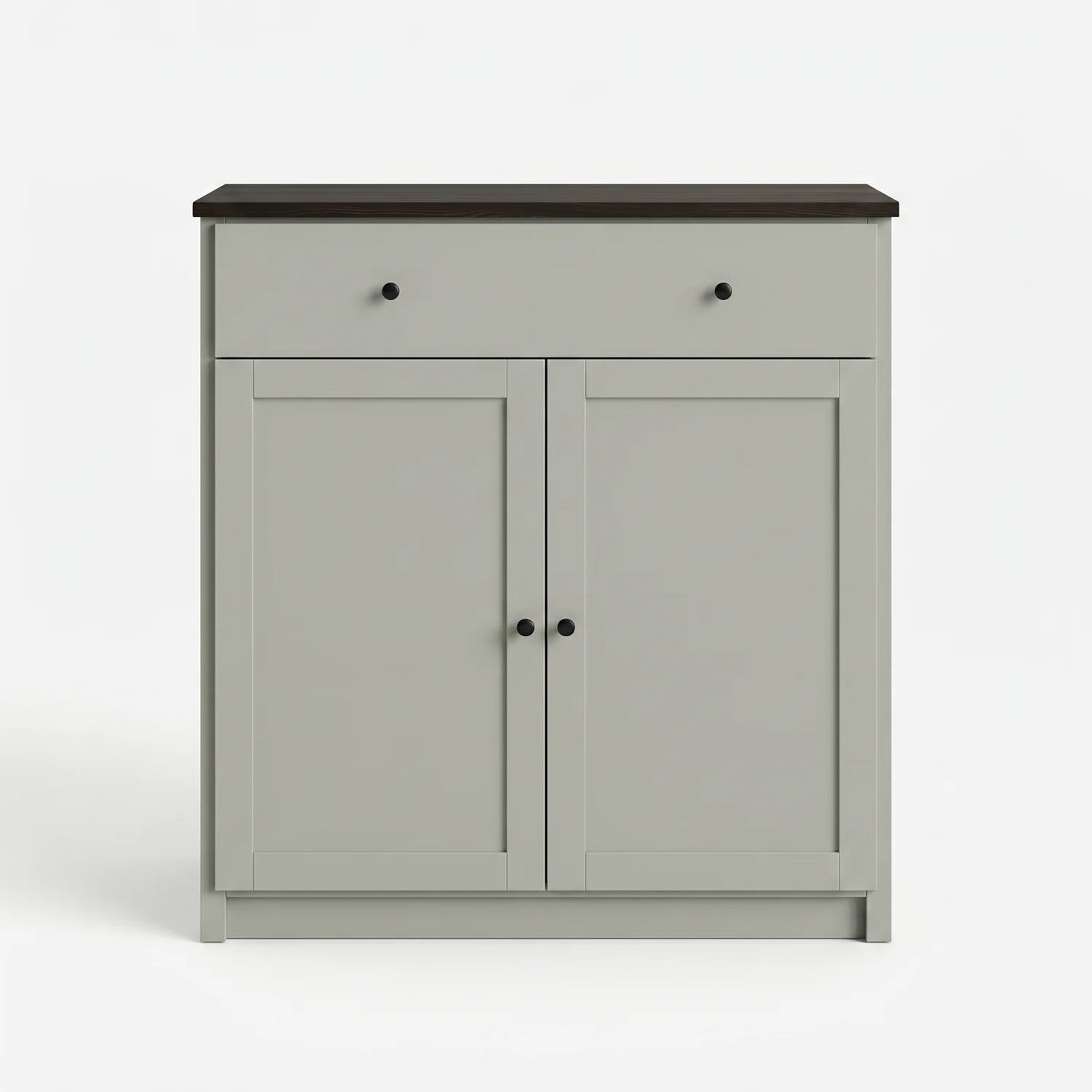 Sideboard mit Schublade und Türen | Lundia Original | Nebelgrau & Schwarz, vooraanzicht