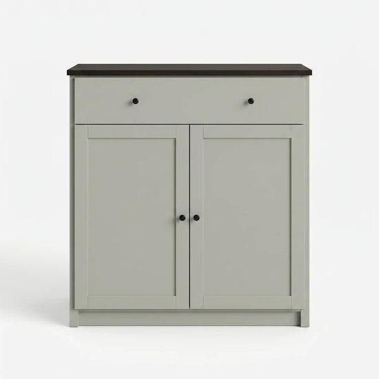 Sideboard mit Schublade und Türen | Lundia Original | Nebelgrau & Schwarz, vooraanzicht