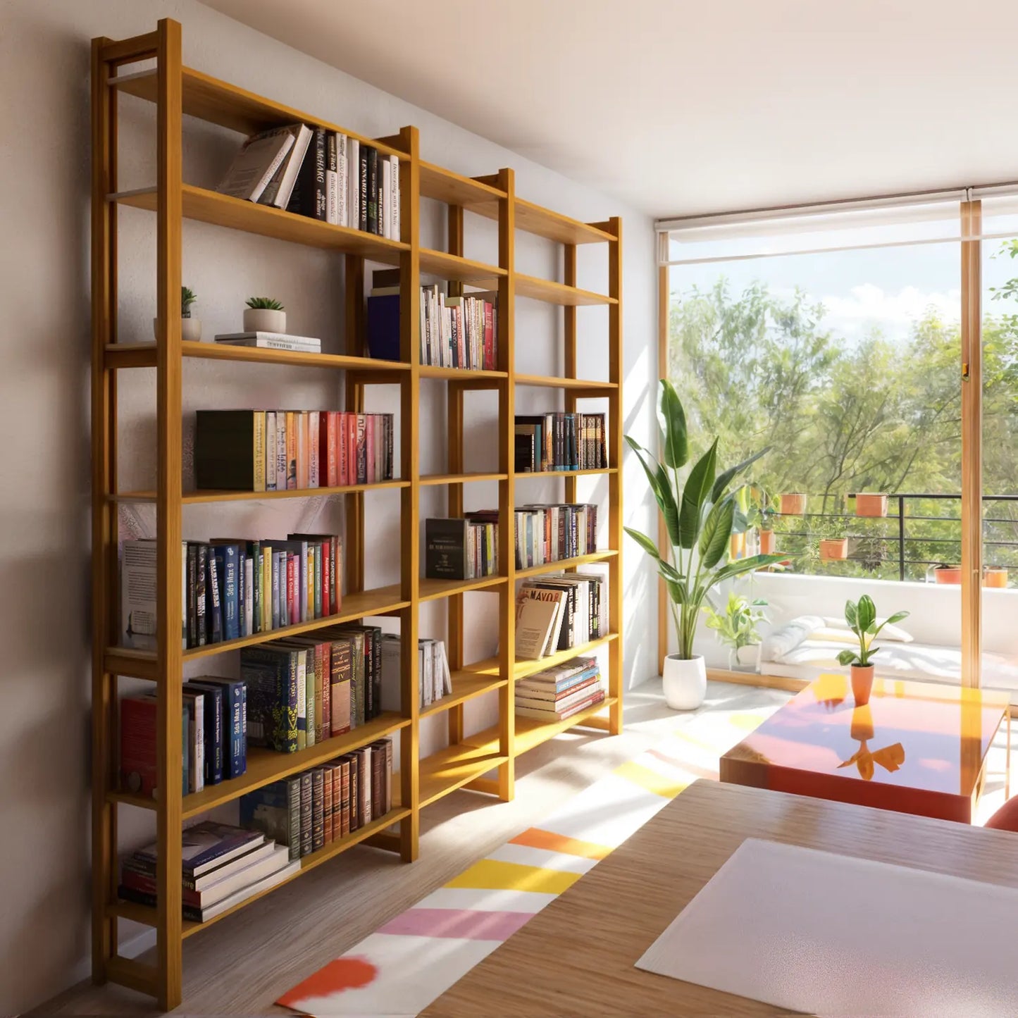 Offenes Bücherregal | Lundia Original | Safrangelb, zijaanzicht sfeer