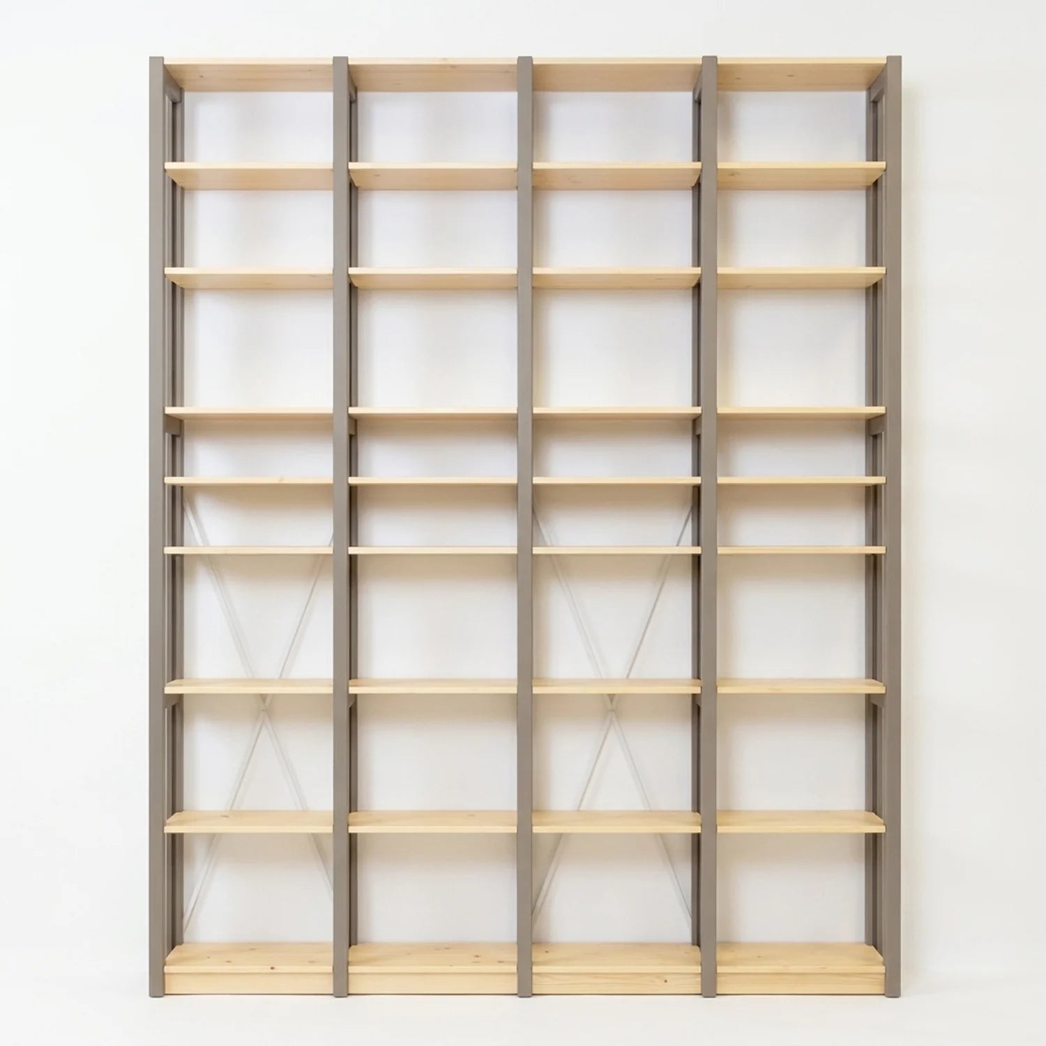 Skandinavisches Bücherregal | Lundia Original | Steingrau & farblos lackiert, vooraanzicht