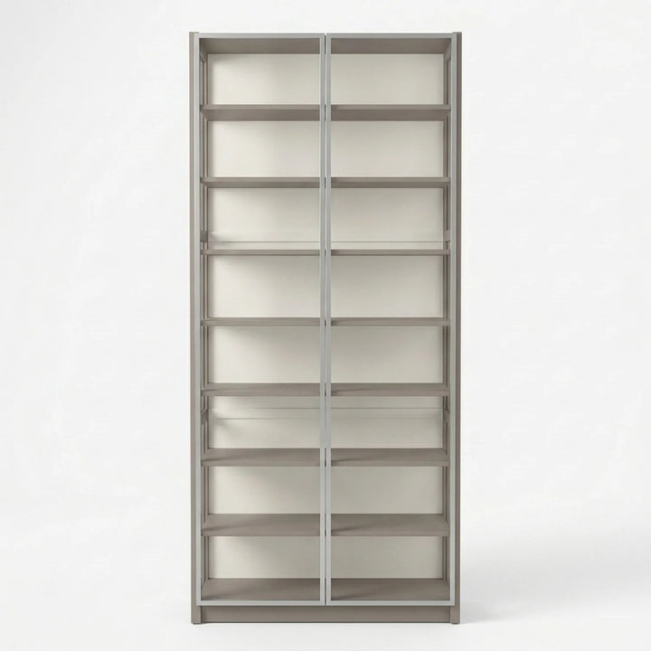 Vitrine mit Glastür | Lundia Original | Steingrau & Weiß, vooraanzicht