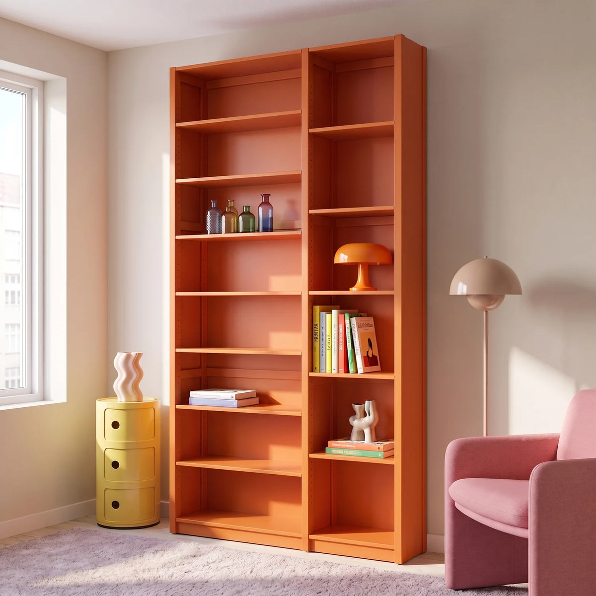 Bücherregal | Lundia Original | Feuerorange, sfeerbeeld perspectief