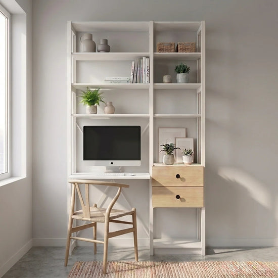 Büroschrank mit Schubladen | Lundia Original | Weißes Holz, sfeerbeeld perspectief