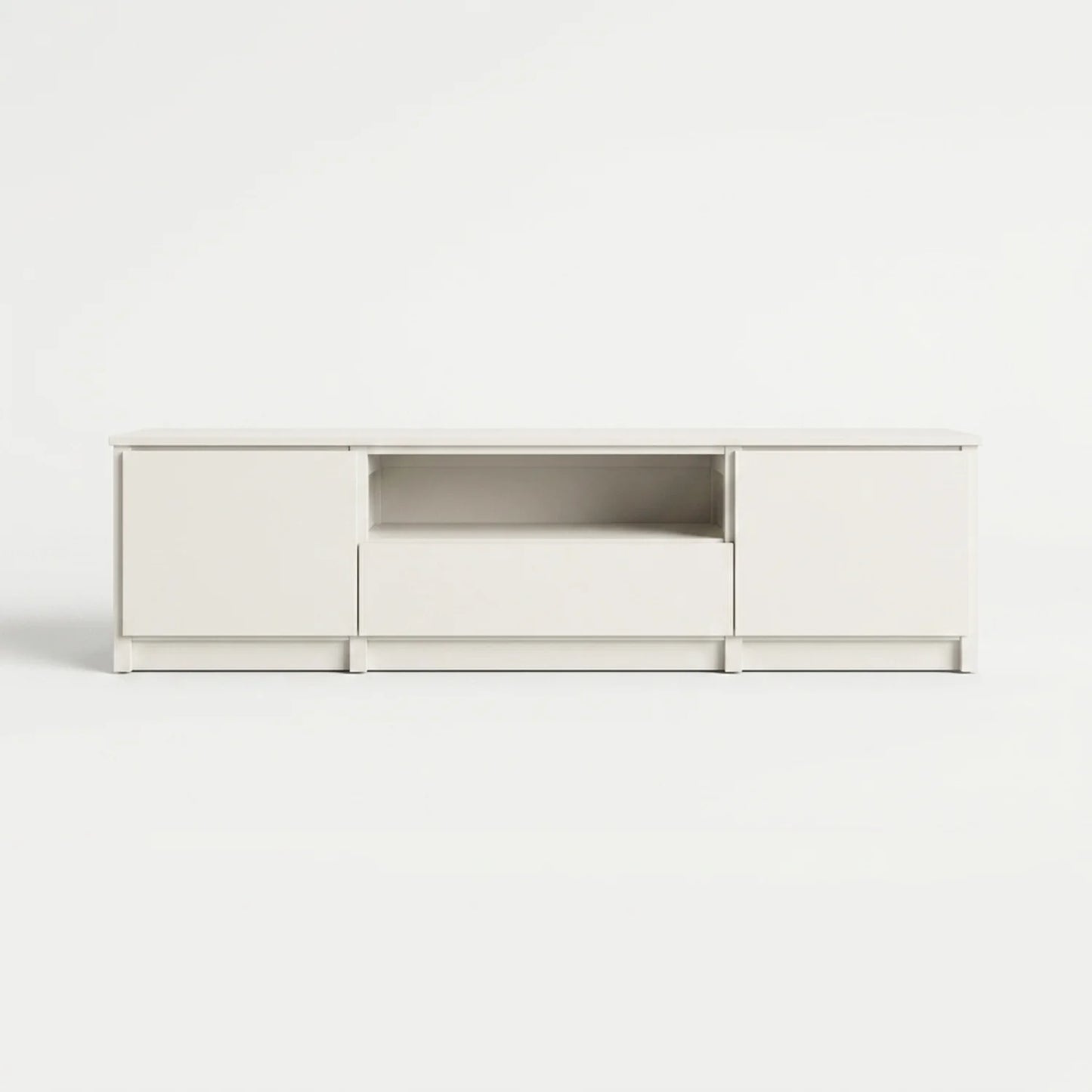 TV-Schrank mit offenem Fach | Lundia Original | Weißes Holz, vooraanzicht