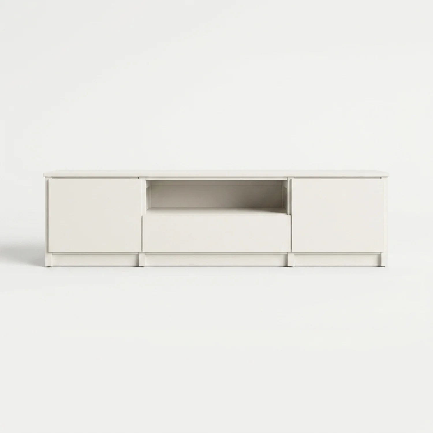 TV-Schrank mit offenem Fach | Lundia Original | Weißes Holz, vooraanzicht