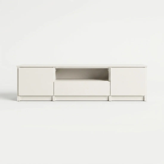 TV-Schrank mit offenem Fach | Lundia Original | Weißes Holz, vooraanzicht
