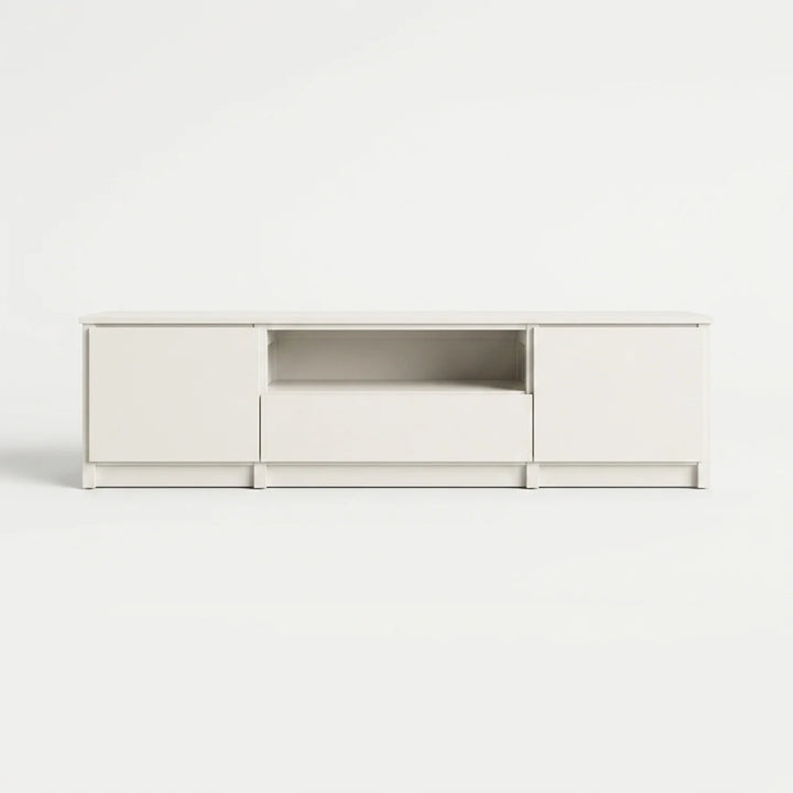 TV-Schrank mit offenem Fach | Lundia Original | Weißes Holz, vooraanzicht