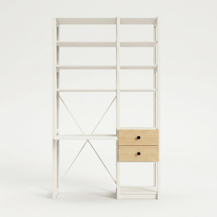Büroschrank mit Schubladen | Lundia Original | Weißes Holz, vooraanzicht