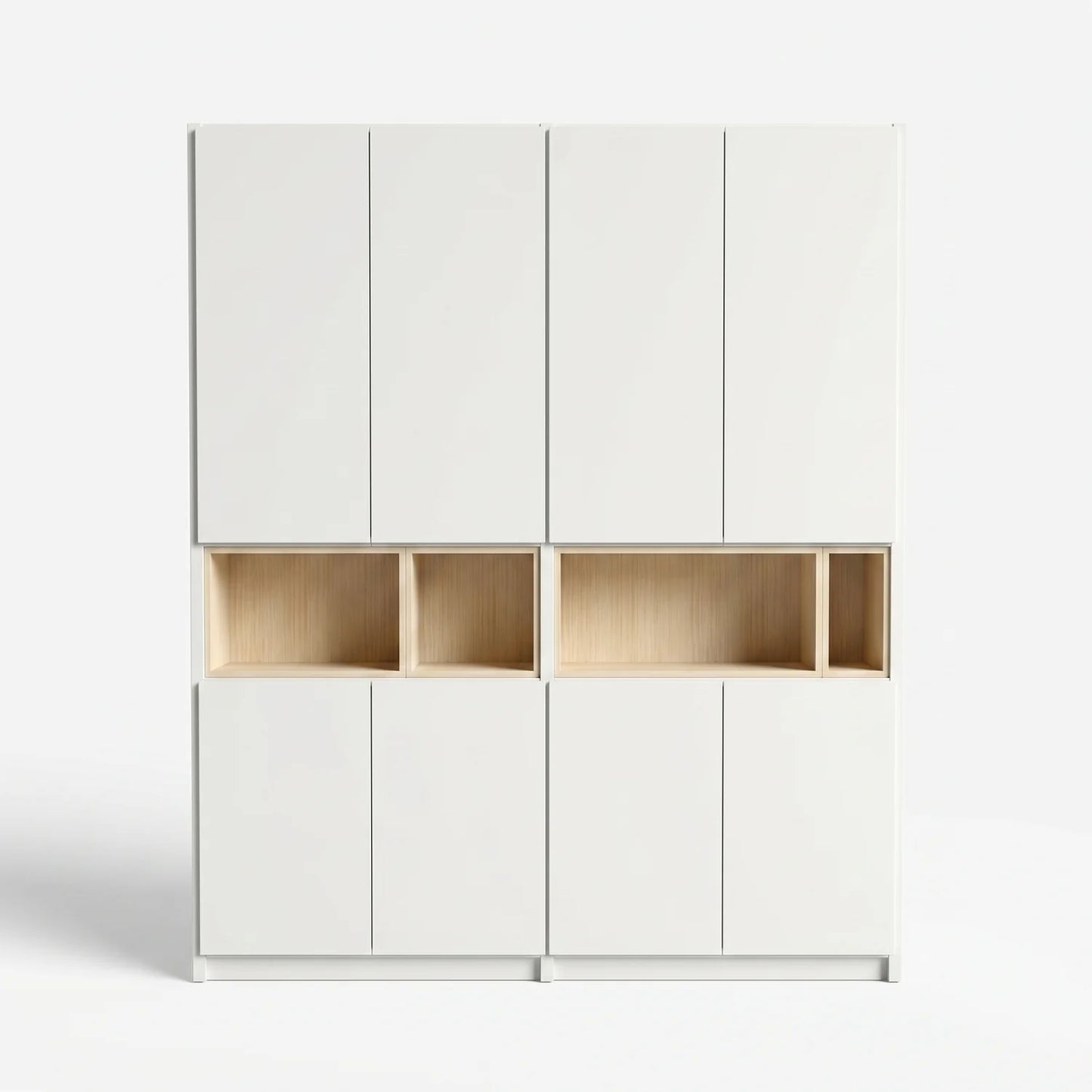 Großer Wandschrank mit Fächern | Lundia Original | Weiß & Farblos lackiertes Holz, vooraanzicht
