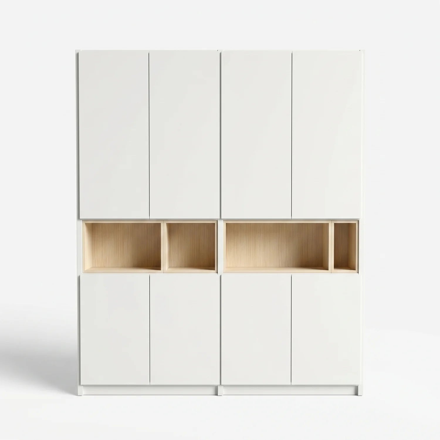 Großer Wandschrank mit Fächern | Lundia Original | Weiß & Farblos lackiertes Holz, vooraanzicht