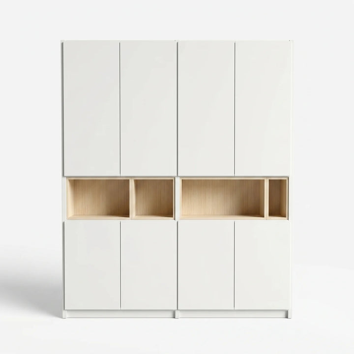 Großer Wandschrank mit Fächern | Lundia Original | Weiß & Farblos lackiertes Holz, vooraanzicht