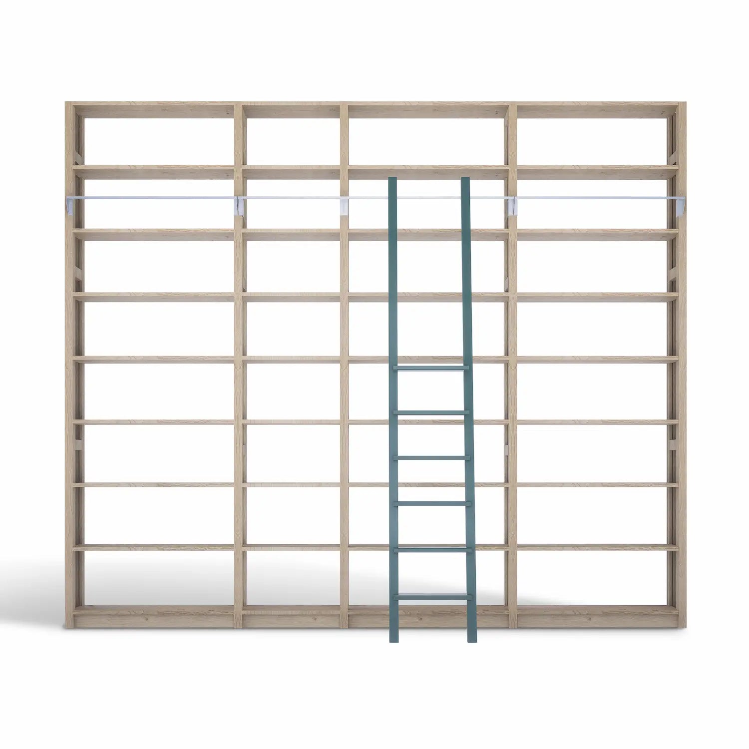 Boekenkast met trap | Lundia Original | Blank gelakt hout