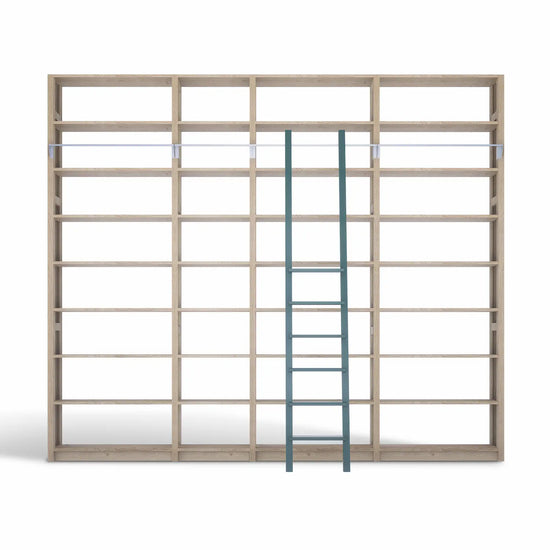 Boekenkast met trap | Lundia Original | Blank gelakt hout