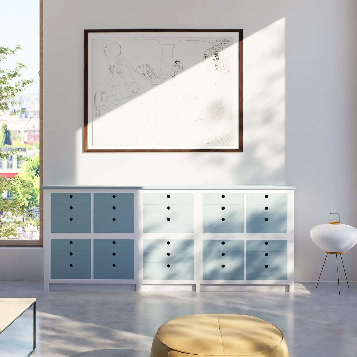 Ladenkast | Lundia Original | Moerasgroen & wit hout