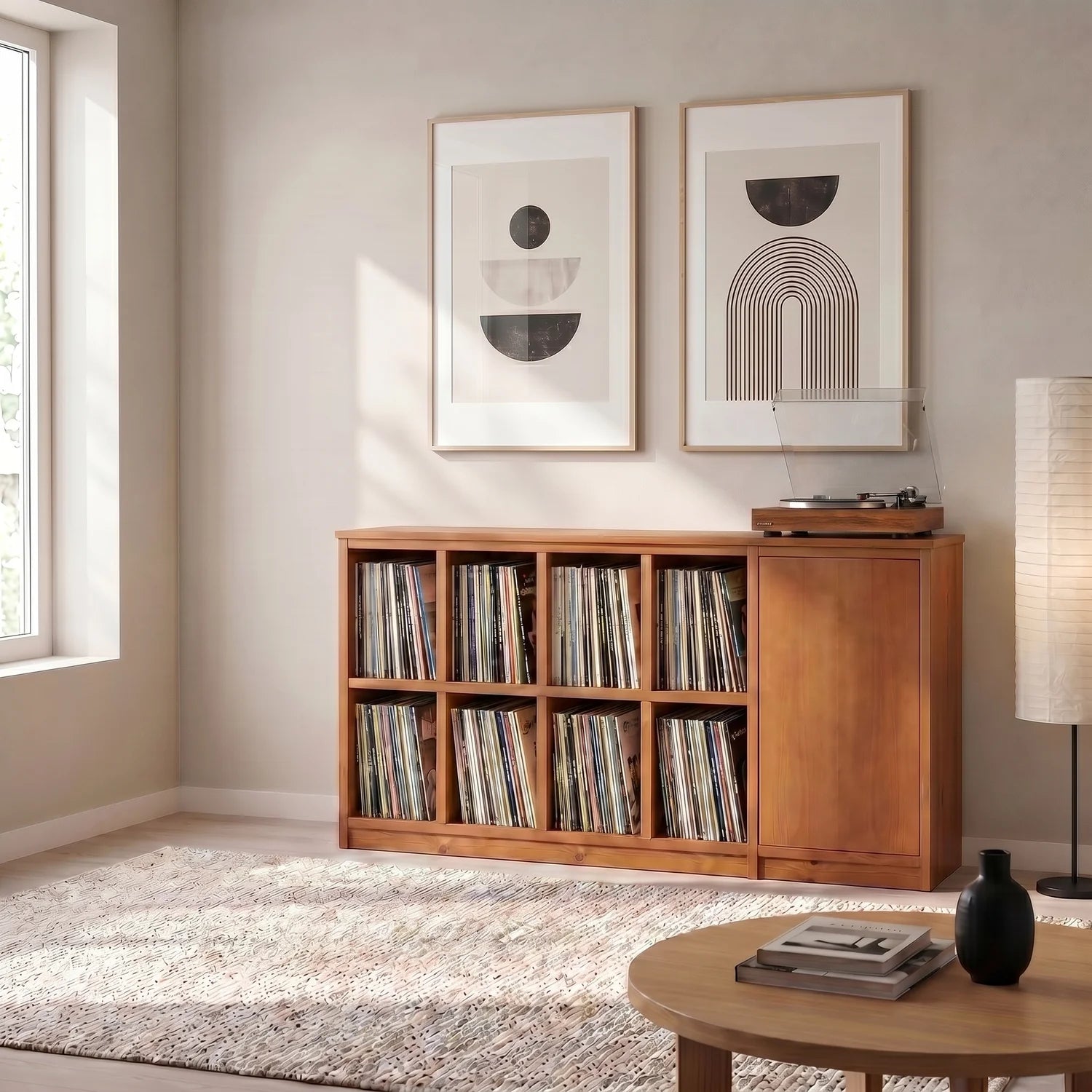 Klassischer Lundia Libre LP-Schrank in Arrosto, sfeerbeeld perspectief