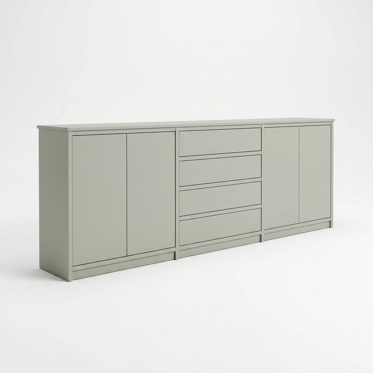 Skandinavisches Lundia Libre Sideboard in Nebelgrau, perspectief