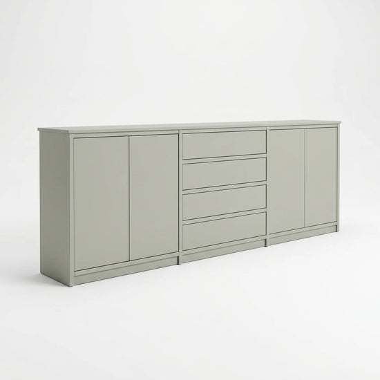 Skandinavisches Lundia Libre Sideboard in Nebelgrau, perspectief