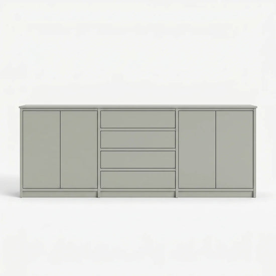 Skandinavisches Lundia Libre Sideboard in Nebelgrau, vooraanzicht