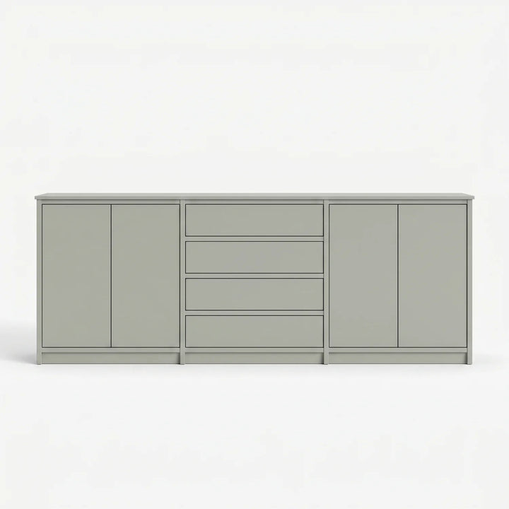 Skandinavisches Lundia Libre Sideboard in Nebelgrau, vooraanzicht