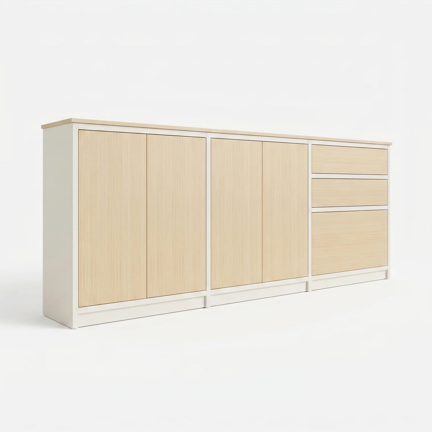 Skandinavisches Lundia Libre Sideboard in Weiß und Klar lackiert, perspectief