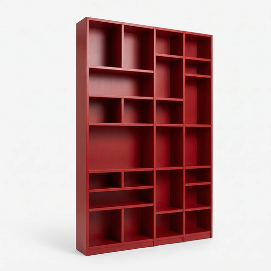 Wandschrank mit verspielter Fachaufteilung | Libre | Kirsche rot, perspectief