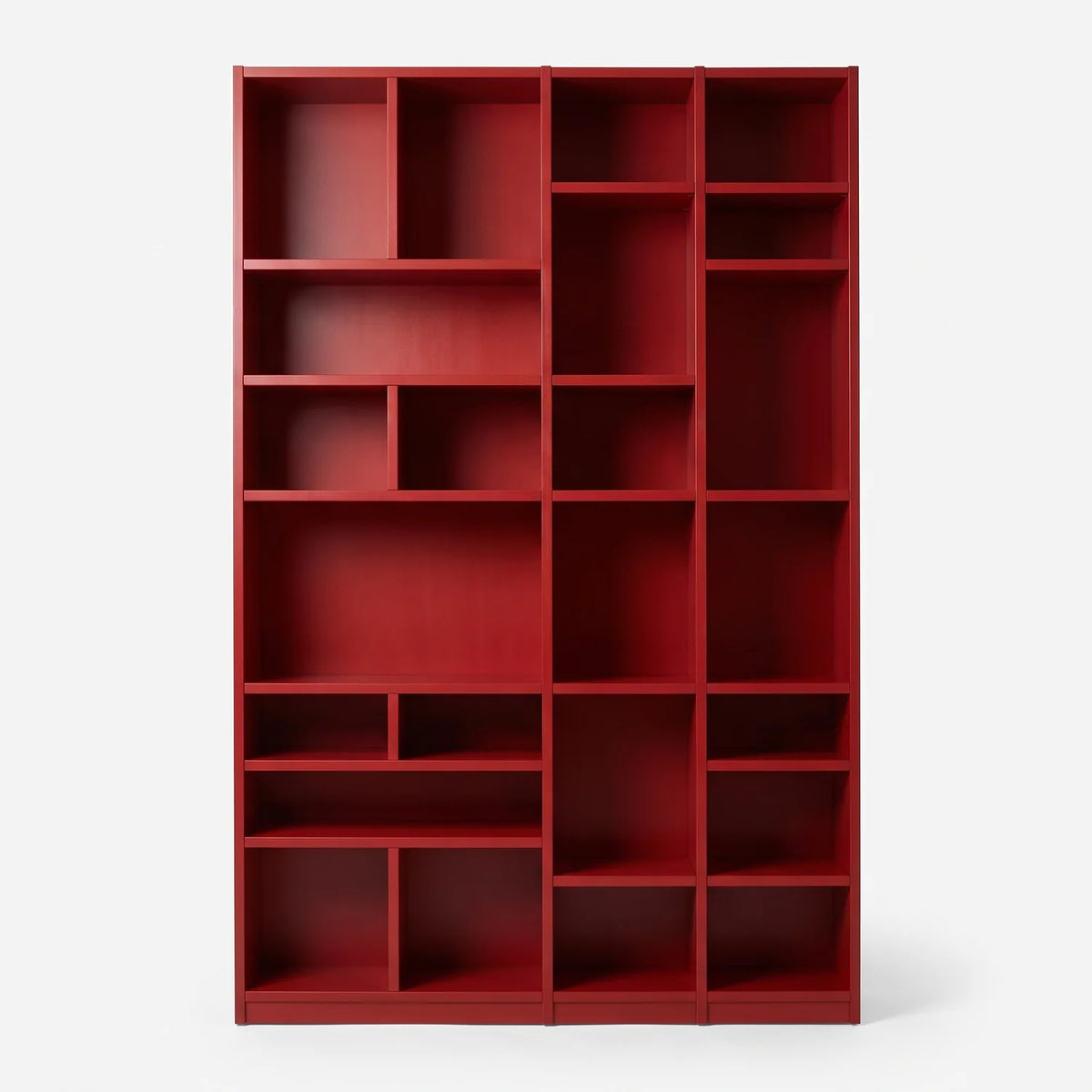 Wandschrank mit verspielter Fachaufteilung | Libre | Kirsche rot, vooraanzicht