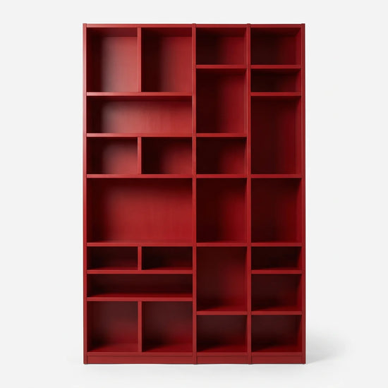 Wandschrank mit verspielter Fachaufteilung | Libre | Kirsche rot, vooraanzicht