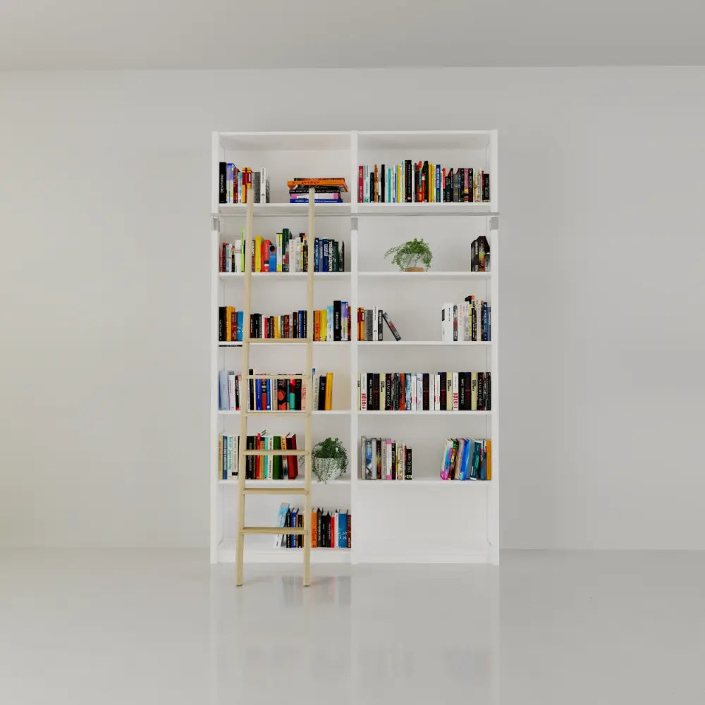 Houten boekenkast met ladder | Lundia Original | Latte hout