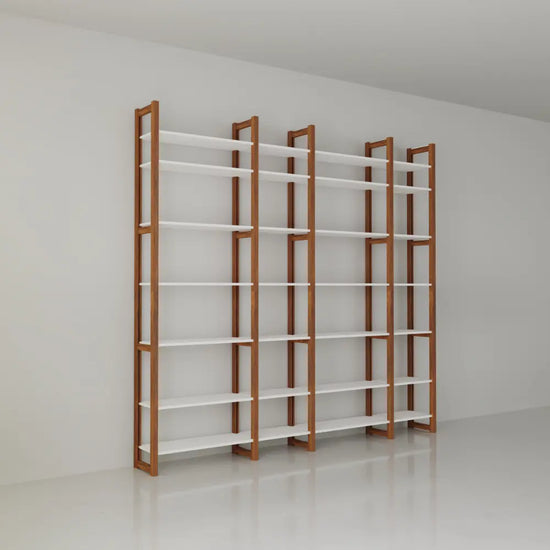 Moderne houten boekenkast | Lundia Original | Arrosto & Wit hout