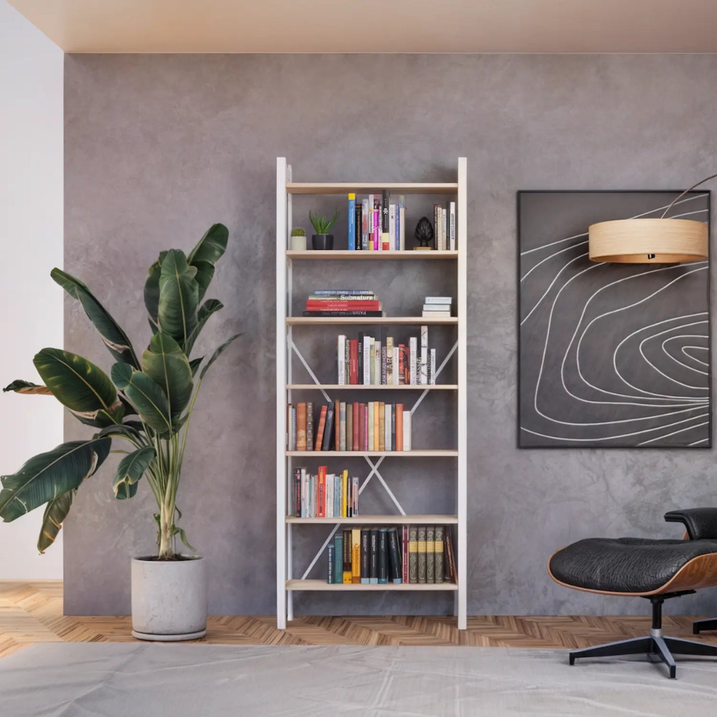 Scandinavische boekenkast | Lundia Original | Blank gelakt & wit