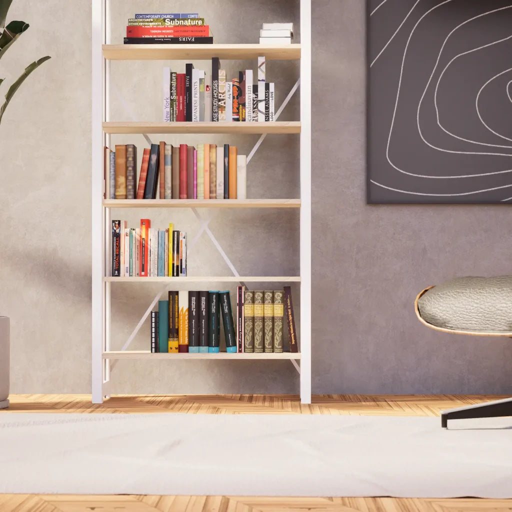 Scandinavische boekenkast | Lundia Original | Blank gelakt & wit