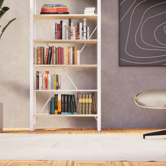 Scandinavische boekenkast | Lundia Original | Blank gelakt & wit